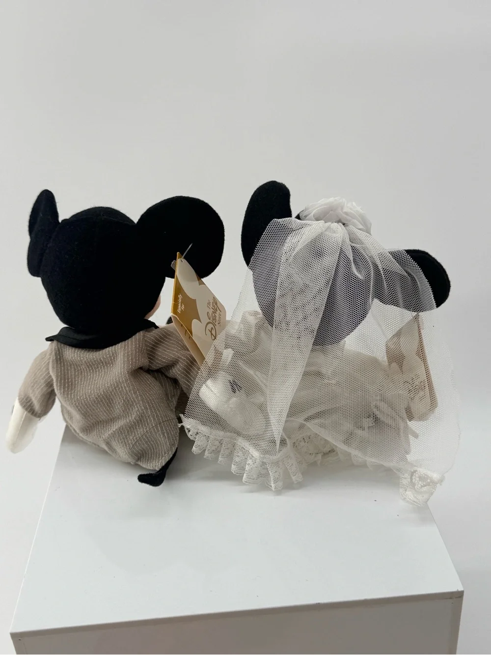 Disney Mickey and Minnie Bride & Groom Plush Duo - Black, White, Pink